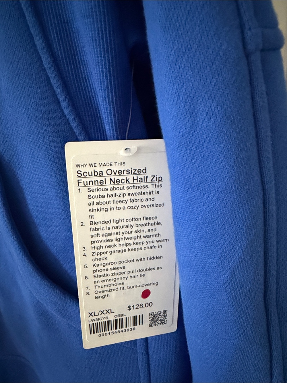 lululemon Scuba Oversized Funnel Neck Half-Zip Pullover - Blue - Picture 2 of 4